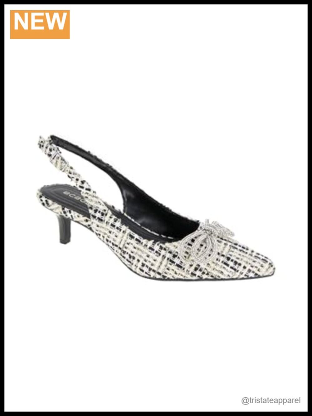 Rhinestone Bow Kitten Heel Pumps with Ankle Strap